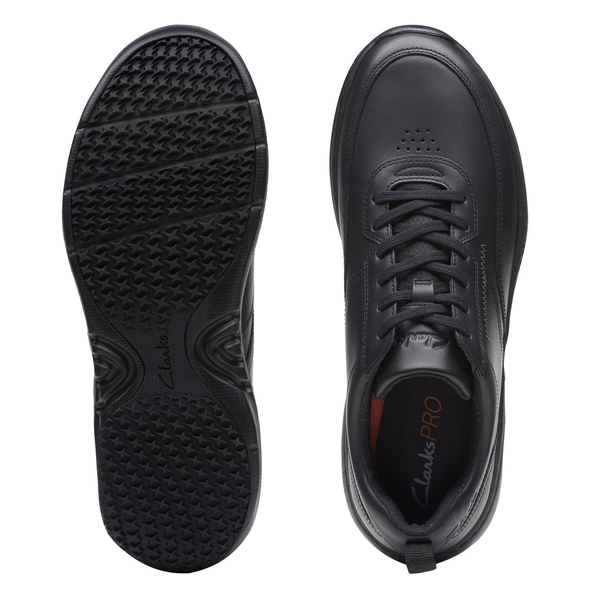 Clarks Pro Lace Mens Black Wide Oxfords & Lace Ups Casual Shoes