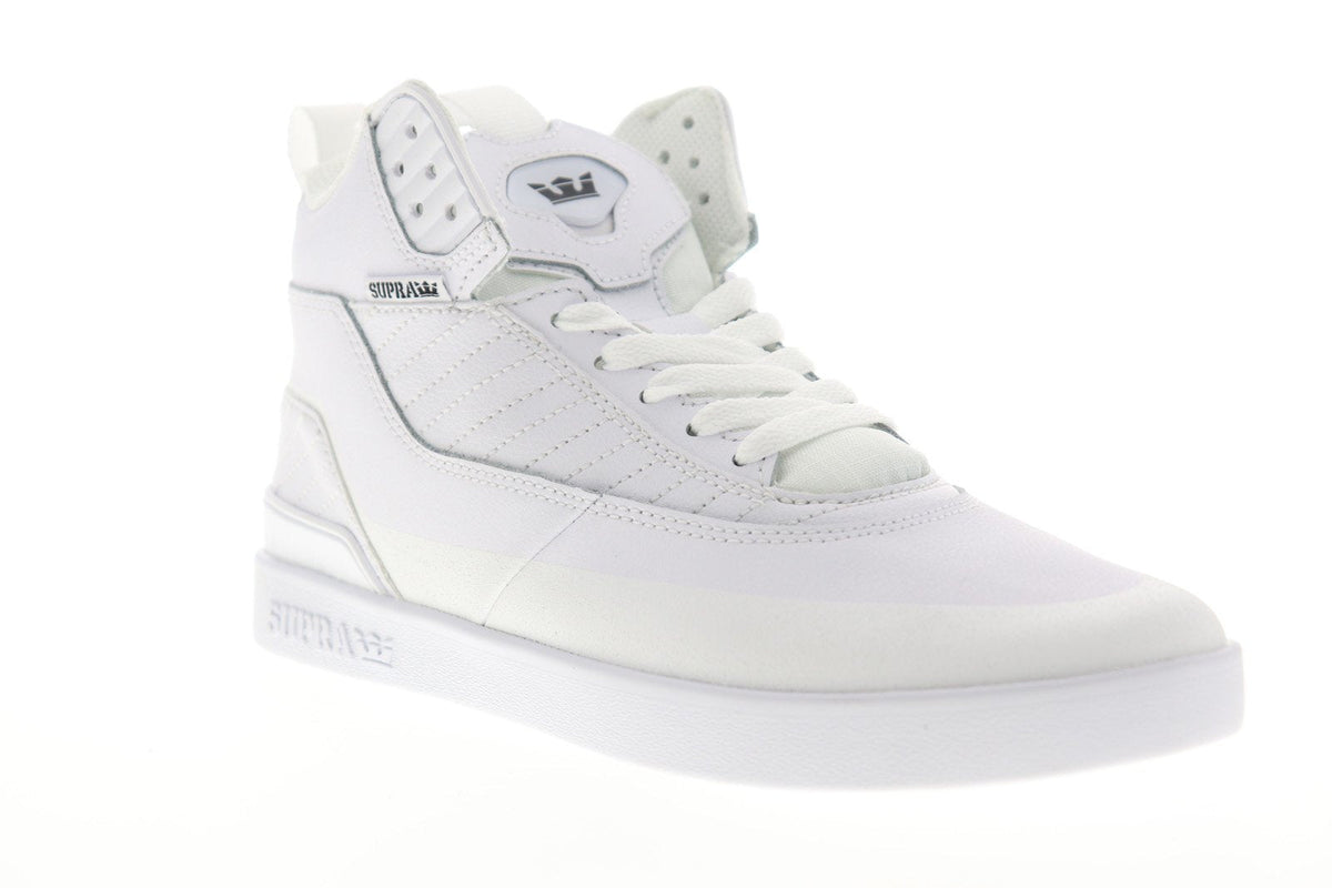 Supra Penny Pro 06567-101-M Mens White Suede Low Top Skate Sneakers Shoes
