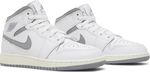 Nike Grade School Womens Air Jordan 1 Mid Sneakers - 'Vintage Grey'