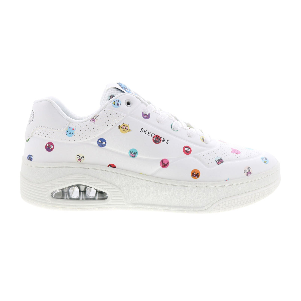 Skechers Uno Court Vexx Multi Moji Mens White Lifestyle Sneakers Shoes