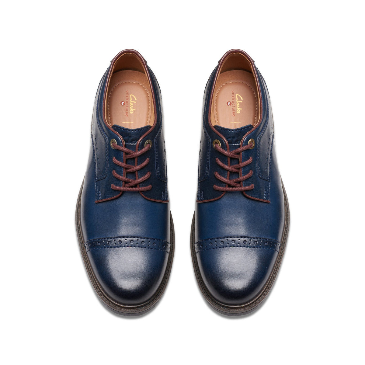 Clarks Un Shire Vibe 26176914 Mens Blue Oxfords & Lace Ups Cap Toe Shoes