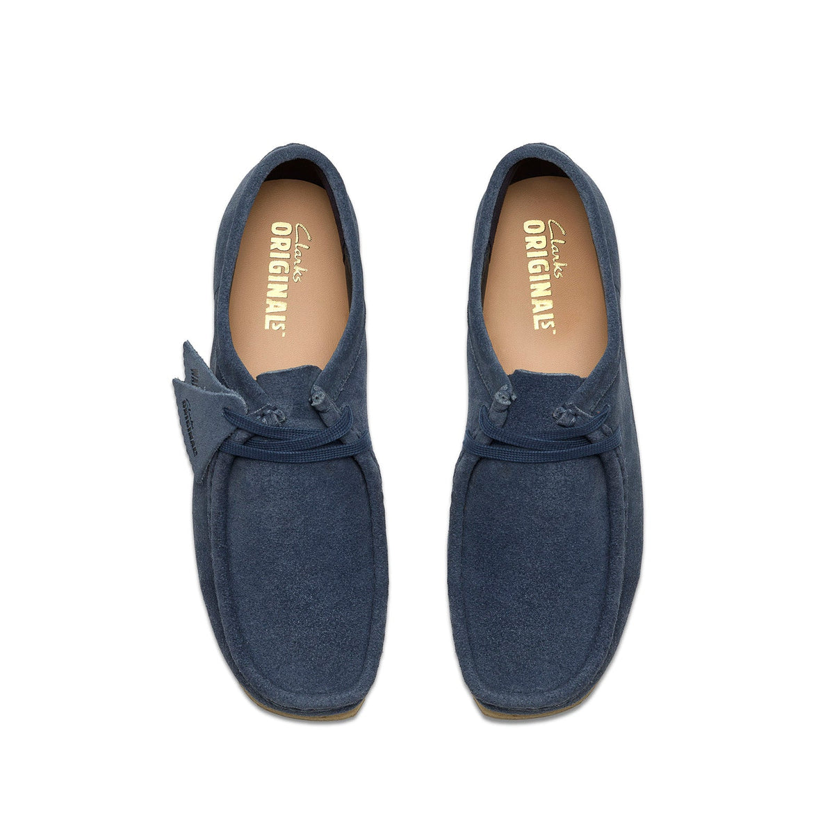 Clarks Wallabee 26186773 Mens Blue Suede Oxfords & Lace Ups Casual Shoes