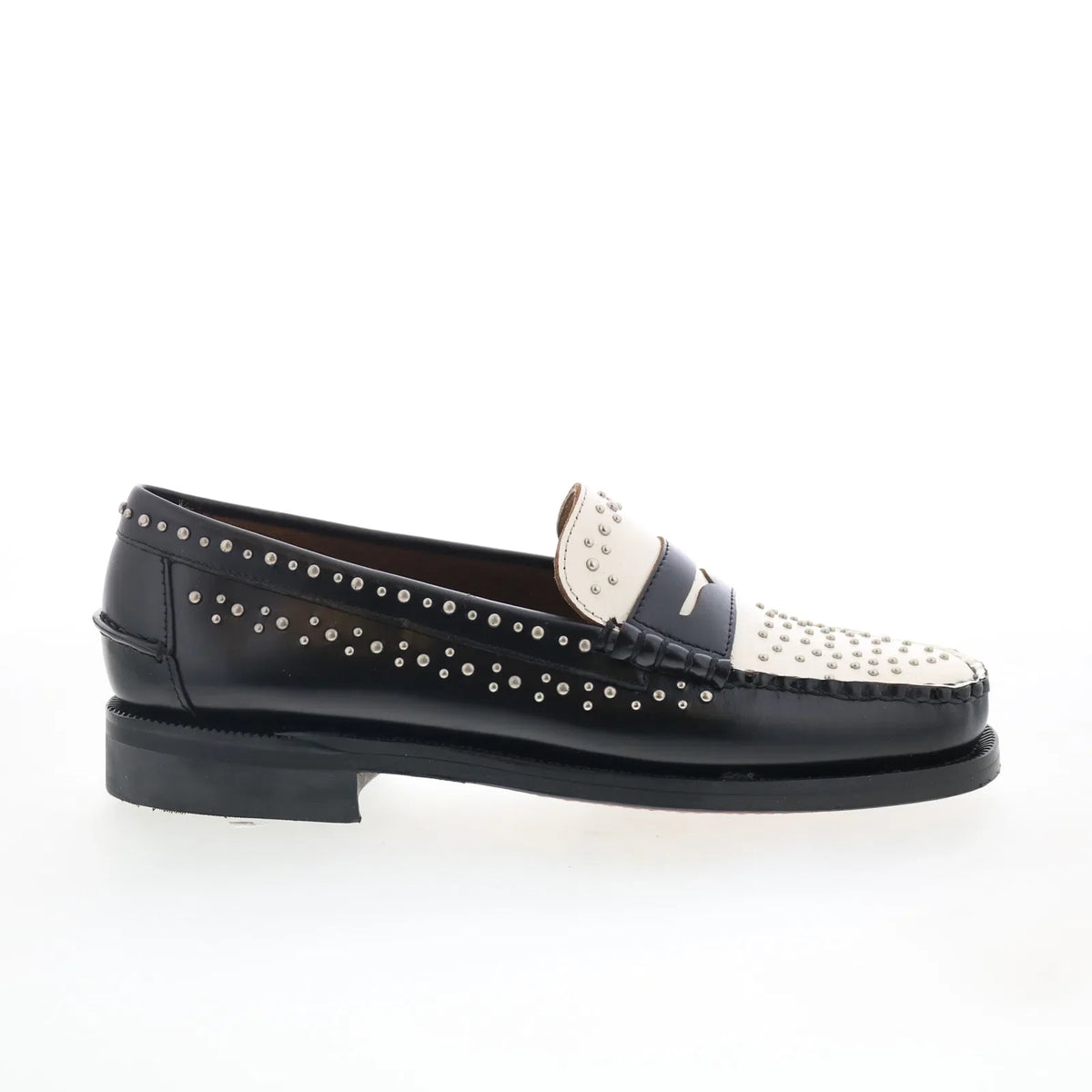 Sebago Dan Studs 77112RW-987 Mens Black Loafers & Slip Ons Penny Shoes