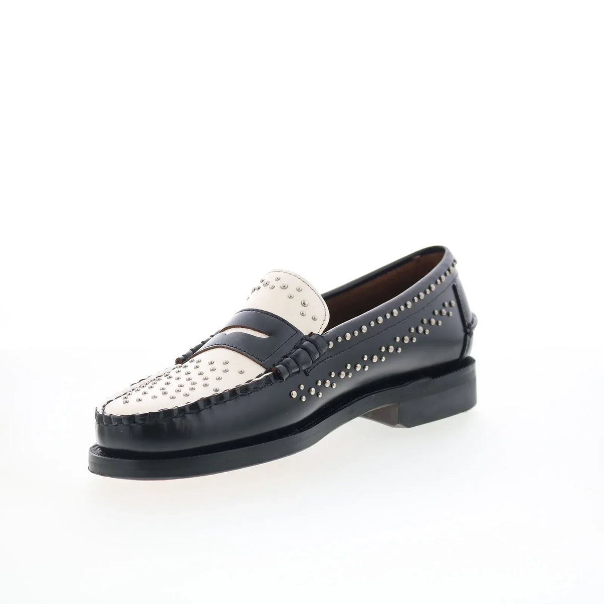 Sebago Dan Studs 77112RW-987 Mens Black Loafers & Slip Ons Penny Shoes