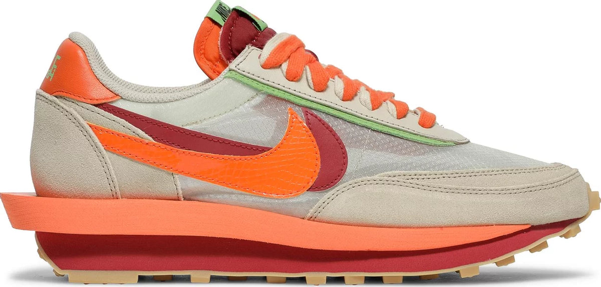 Nike Mens Sacai x Clot x LDWaffle Sneakers - 'Net Orange Blaze'