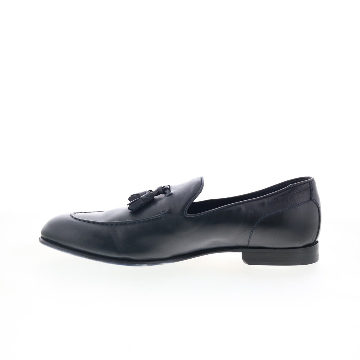 Di Bianco Bari Mens Blue Leather Slip On Loafers & Slip Ons Casual Shoes