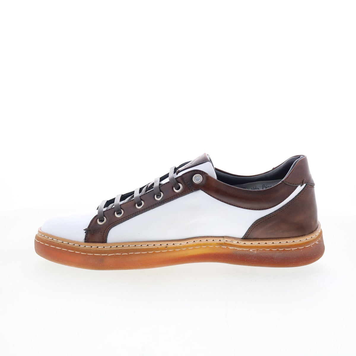 Di Bianco Binetto Mens White Leather Lace Up Lifestyle Sneakers Shoes