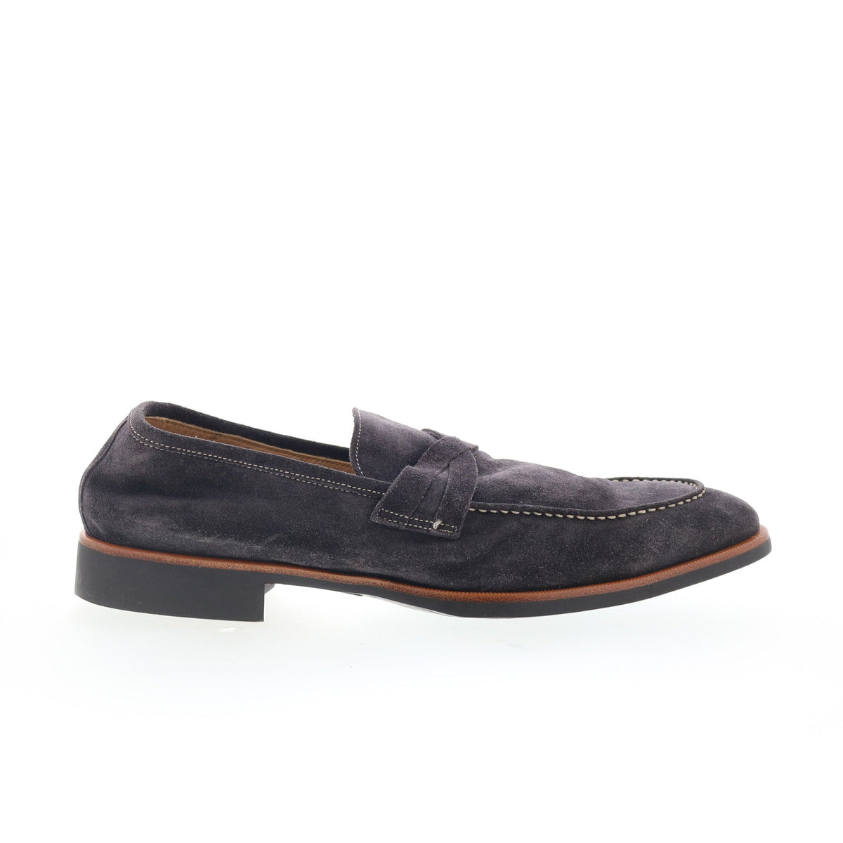 Di Bianco Firenze Mens Gray Suede Slip On Loafers & Slip Ons Moccasin Shoes