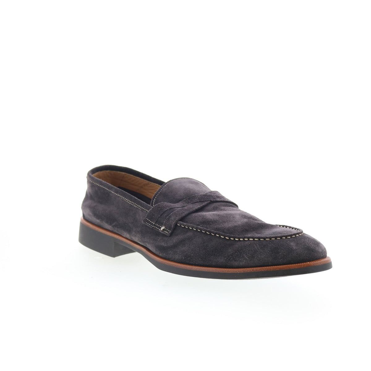 Di Bianco Firenze Mens Gray Suede Slip On Loafers & Slip Ons Moccasin Shoes