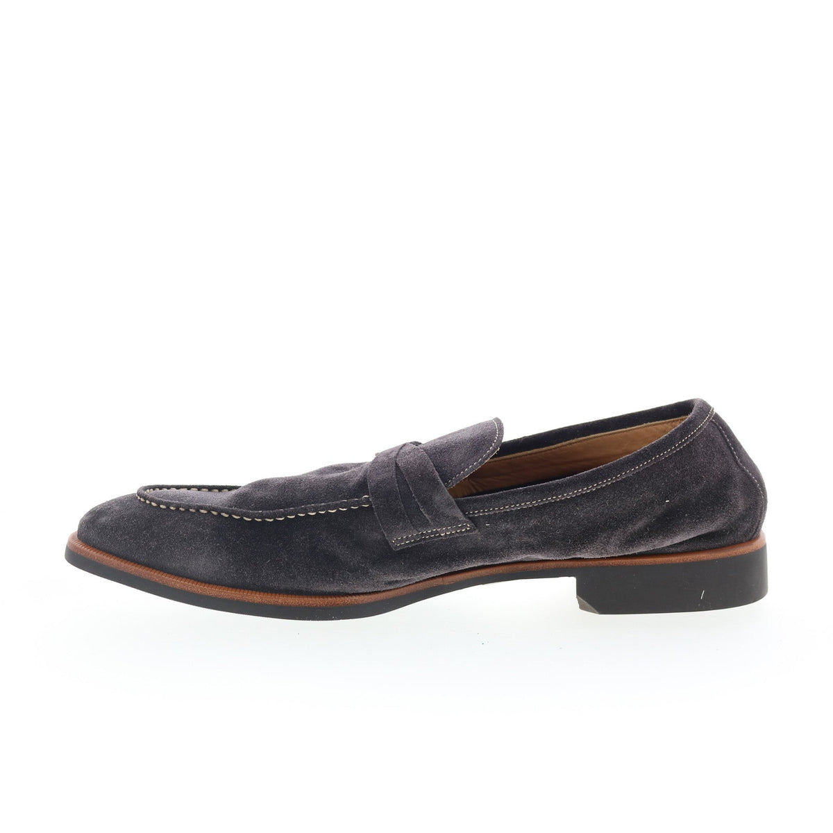 Di Bianco Firenze Mens Gray Suede Slip On Loafers & Slip Ons Moccasin Shoes