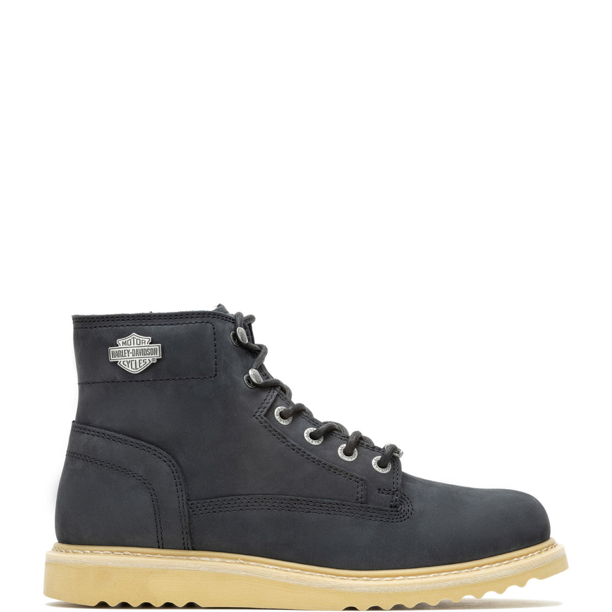 Harley-Davidson Beaton D93852 Mens Black Leather Lace Up Casual Dress Boots