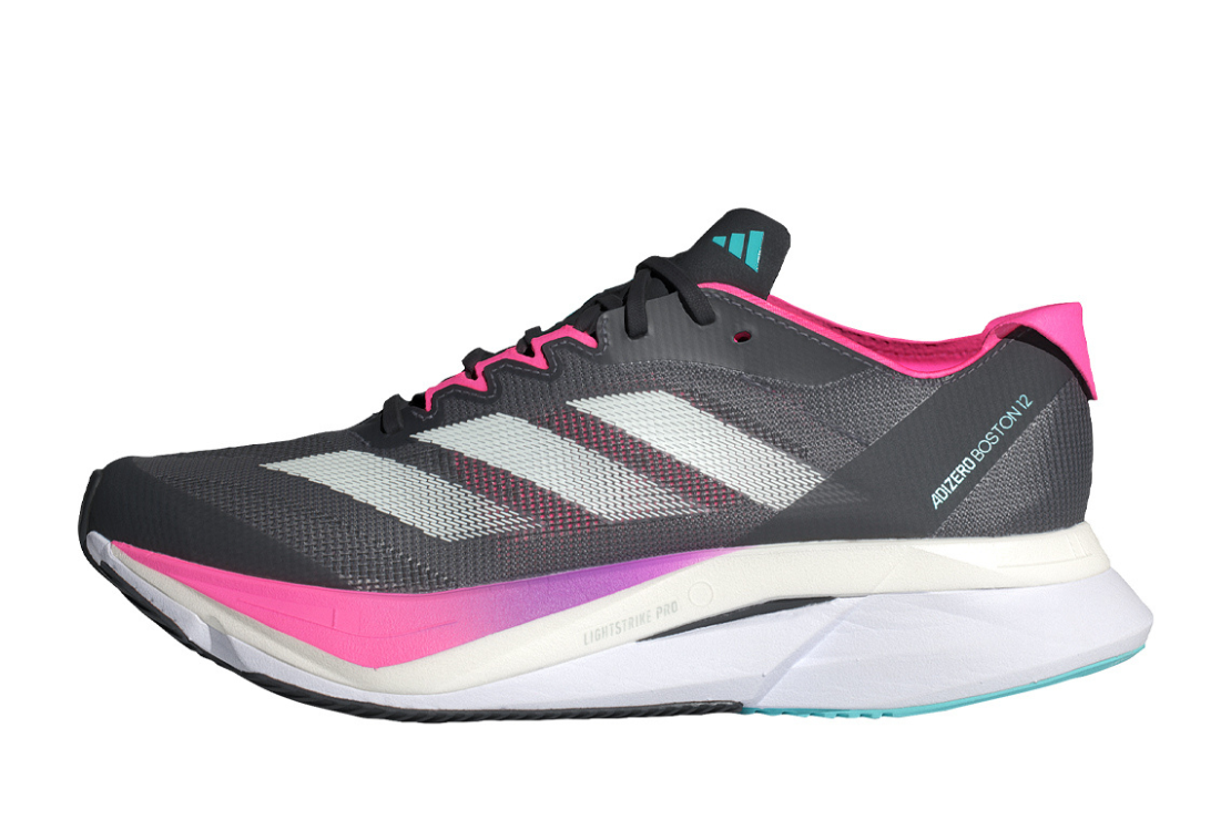 Adizero Boston 12 Women's :Grey Five | Lucid Pink