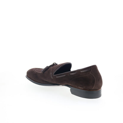 Di Bianco Napoli Mens Brown Suede Slip On Loafers & Slip Ons Casual Shoes