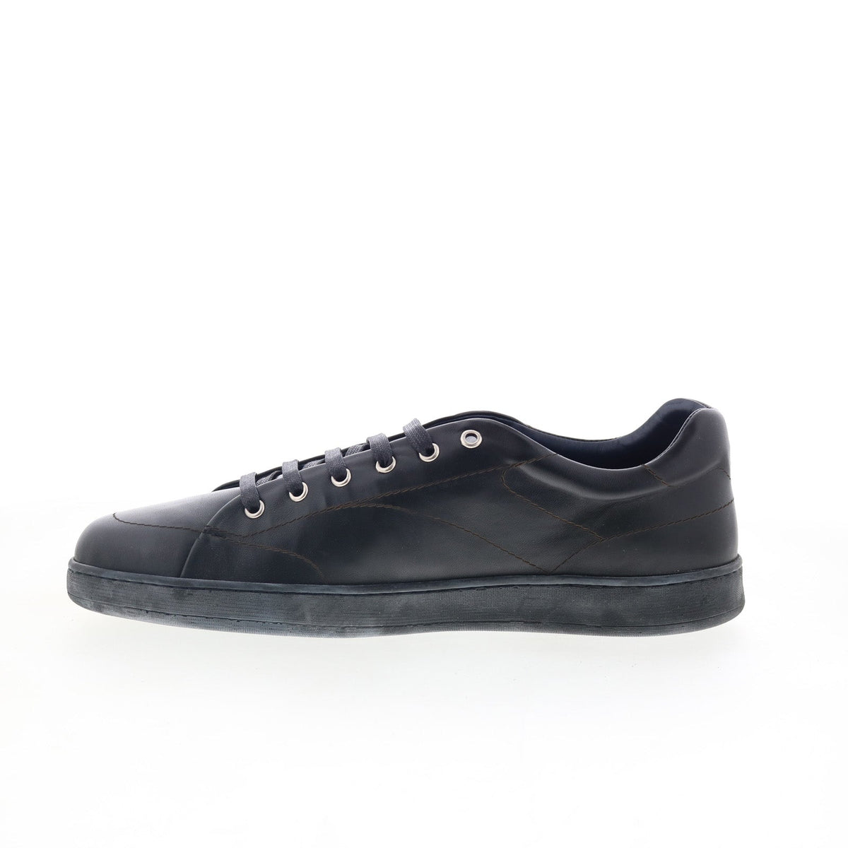 Di Bianco Rippel Cerato Mens Black Leather Lace Up Lifestyle Sneakers Shoes