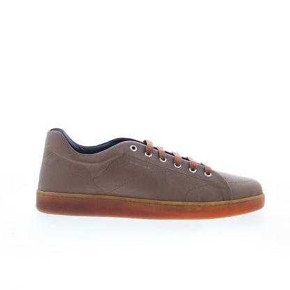 Di Bianco Saraceno Mens Brown Leather Lace Up Lifestyle Sneakers Shoes