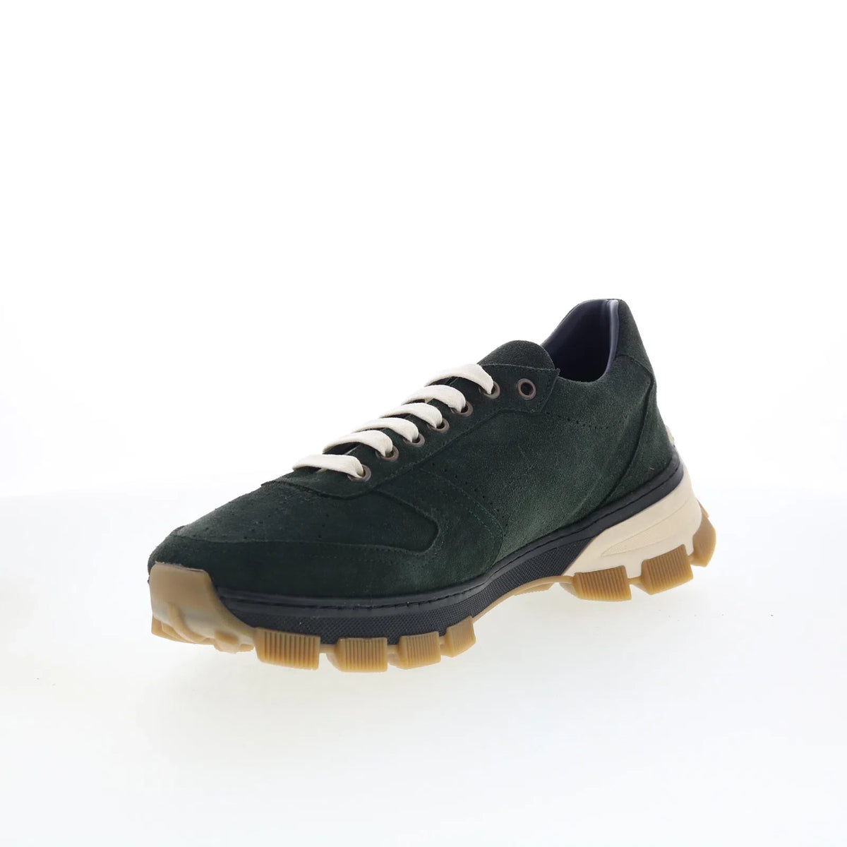 Di Bianco Sondrio Mens Green Suede Lace Up Lifestyle Sneakers Shoes