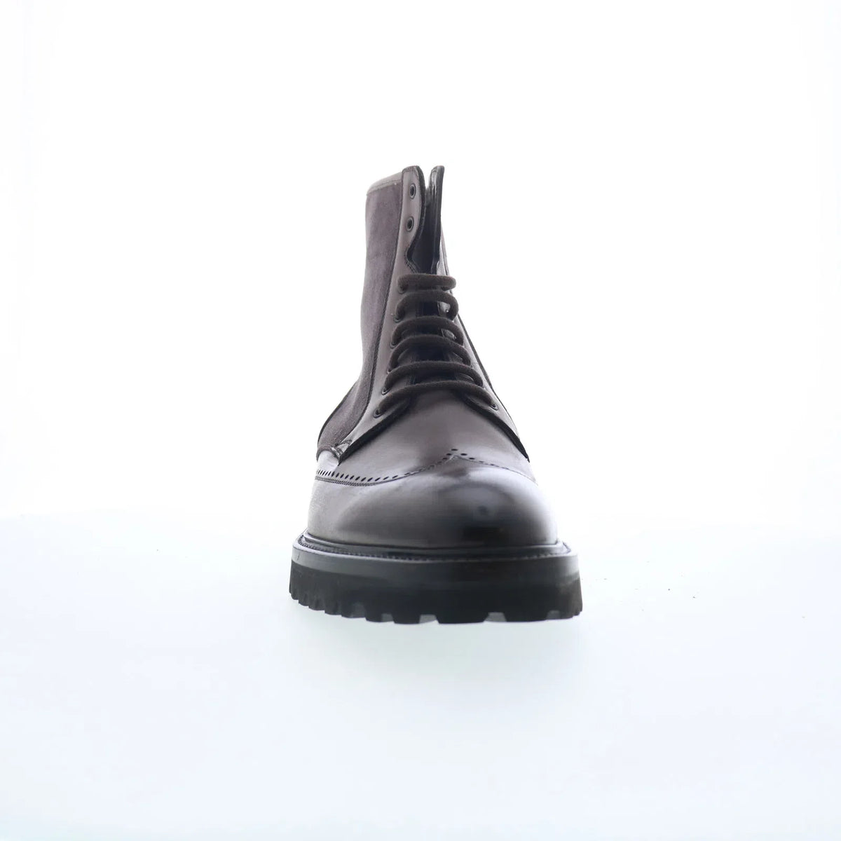 Di Bianco Trento Mens Gray Leather Lace Up Casual Dress Boots