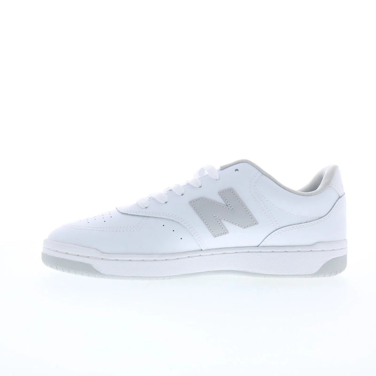 New Balance BB80 BB80GRY Mens White Leather Lace Up Lifestyle Sneakers Shoes