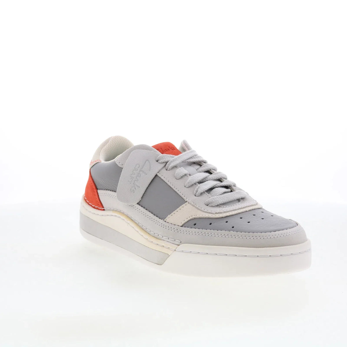Clarks Craft Court Lace 26170937 Mens Gray Leather Lifestyle Sneakers Shoes