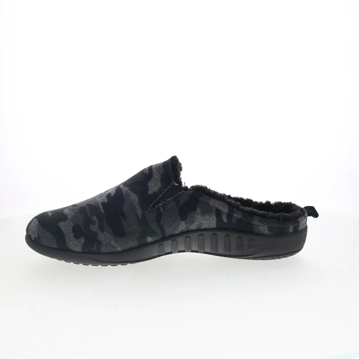 Spenco Dundee Wool SP2003BCM Mens Black Suede Slip On Clogs Slippers Shoes