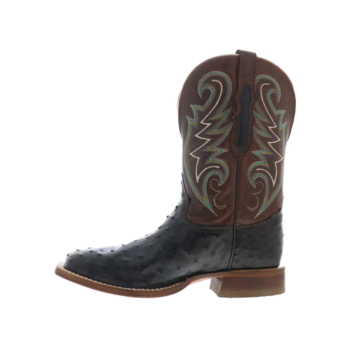 Tony Lama Foster Full Quill Ostrich Made In USA Mens Black Western Boots