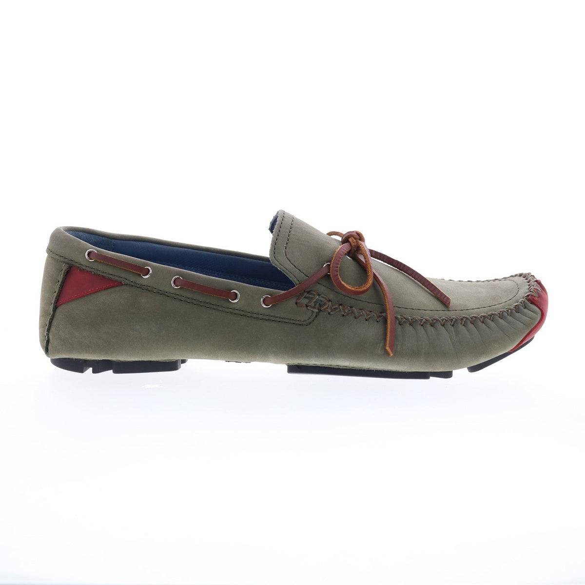 Robert Zur Frisco Mens Green Nubuck Slip On Loafers & Slip Ons Boat Shoes