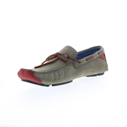 Robert Zur Frisco Mens Green Nubuck Slip On Loafers & Slip Ons Boat Shoes