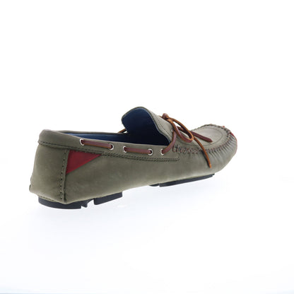 Robert Zur Frisco Mens Green Nubuck Slip On Loafers & Slip Ons Boat Shoes