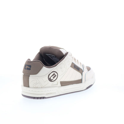 Globe Tilt GBTILT Mens Beige Leather Lace Up Skate Inspired Sneakers Shoes