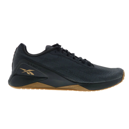 Reebok Nano X1 Grit Mens Black Canvas Lace Up Athletic Cross Training Shoes