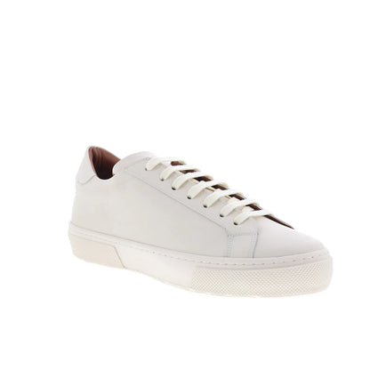 Aquatalia Vic Waterproof M103172 Mens White Leather Lifestyle Sneakers Shoes