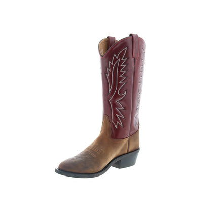 Jama Old West OW2016 Mens Brown Wide Leather Cowboy Western Boots