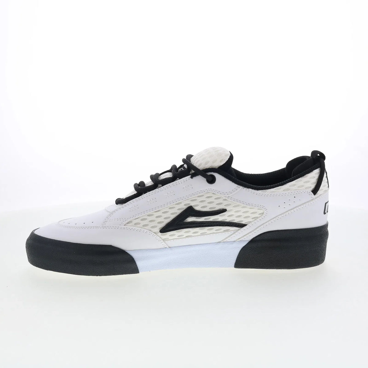 Lakai Payload Mens White Leather Lace Up Skate Inspired Sneakers Shoes
