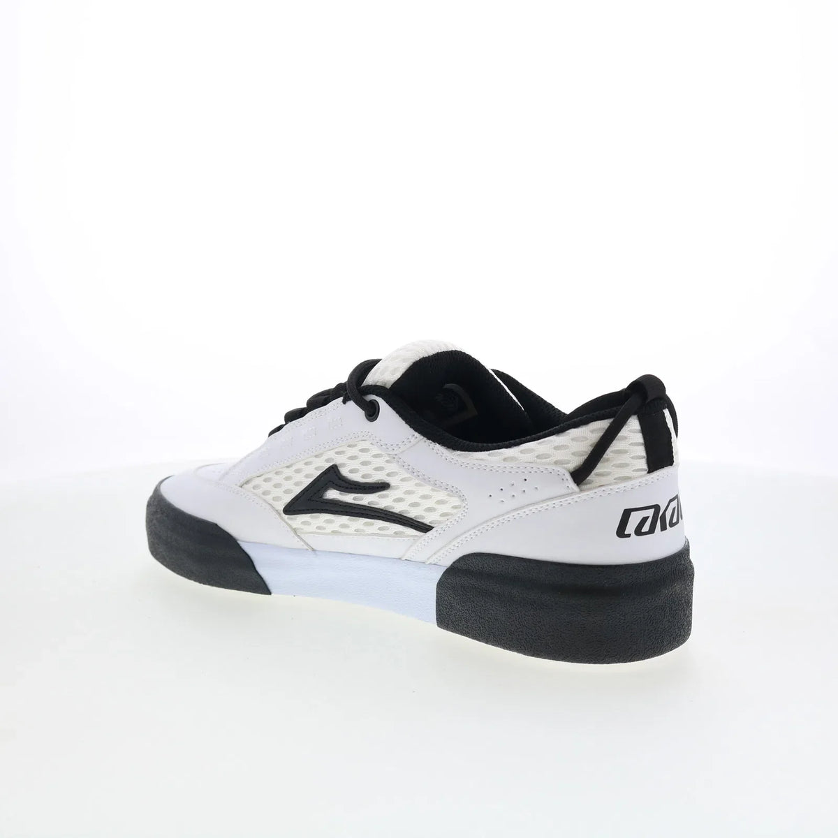 Lakai Payload Mens White Leather Lace Up Skate Inspired Sneakers Shoes