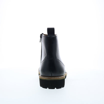 Steve Madden P-Krypto Mens Black Leather Lace Up Casual Dress Boots