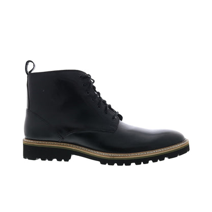 Steve Madden P-Krypto Mens Black Leather Lace Up Casual Dress Boots