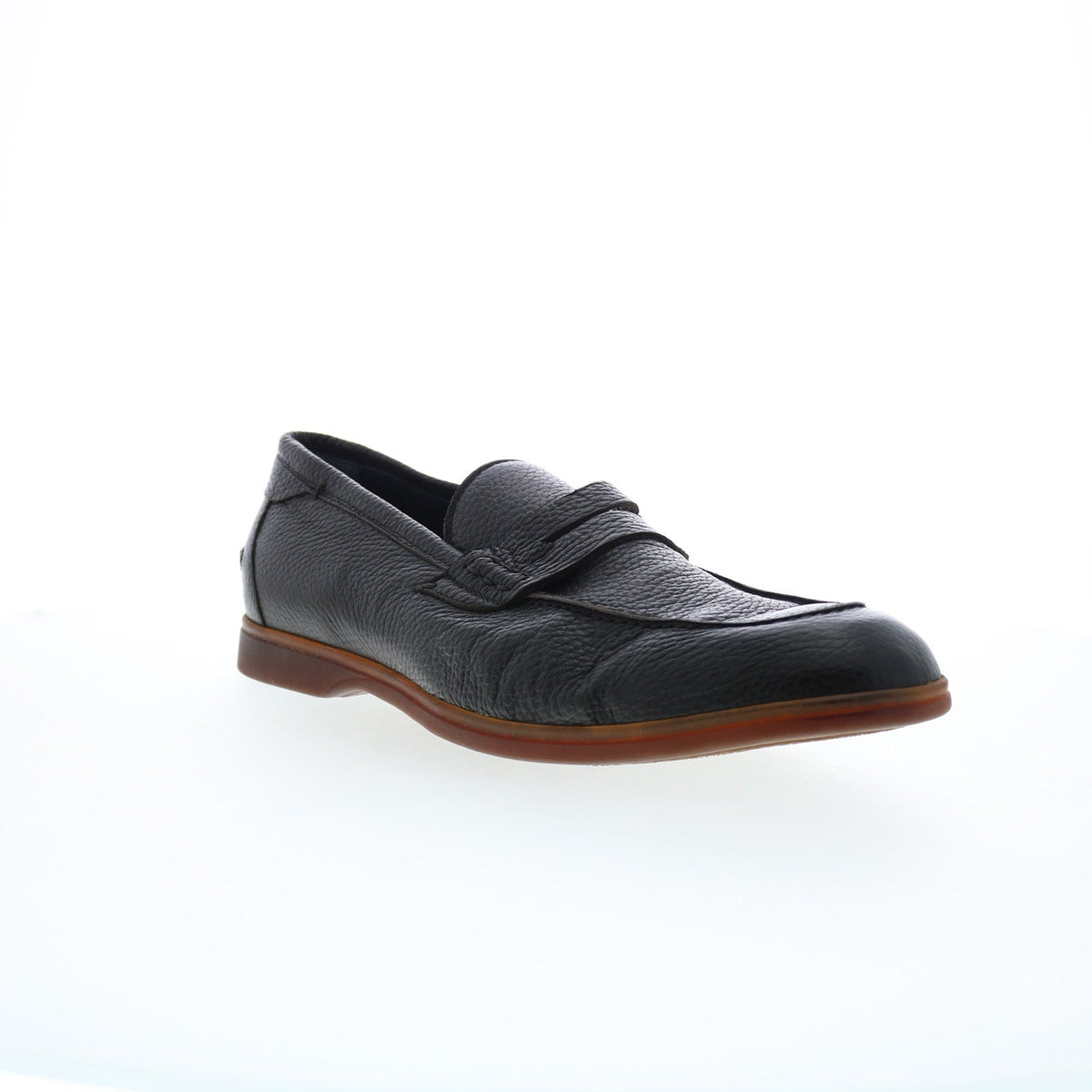 Di Bianco Procida Cervo Mens Black Leather Loafers & Slip Ons Penny Shoes
