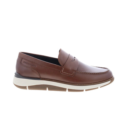 Rockport Liam RMLIAM Mens Brown Leather Loafers & Slip Ons Penny Shoes