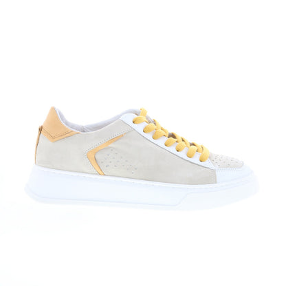 Miz Mooz Tristin Womens Gray Leather Lace Up Lifestyle Sneakers Shoes